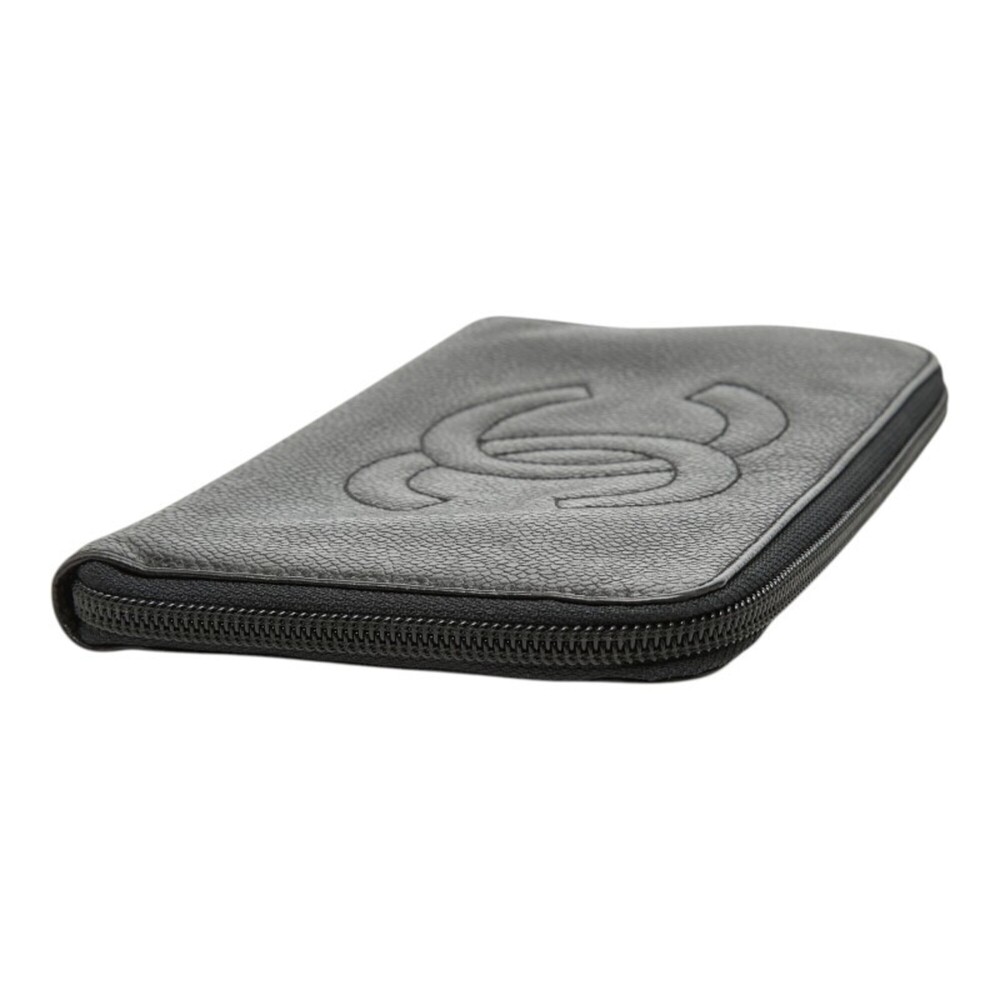 CHANEL Black Caviar Leather Logo Wallet - Picture 5 of 9